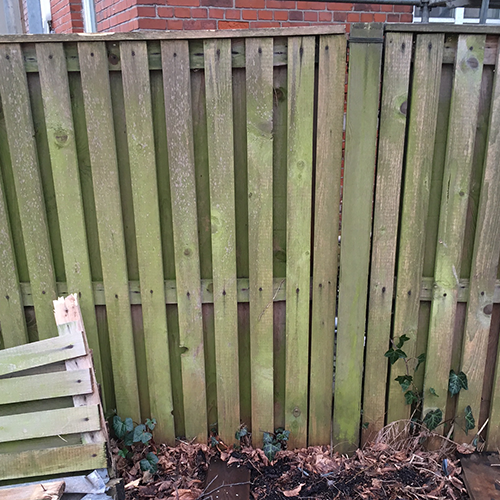 stark verschmutztes Holz