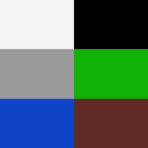 weiße Farbe, schwarze Farbe, graue Farbe, grüne Farbe, blaue Farbe, braune Farbe